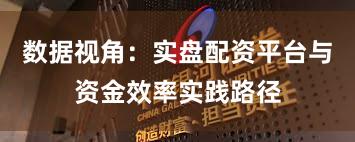 数据视角：实盘配资平台与资金效率实践路径