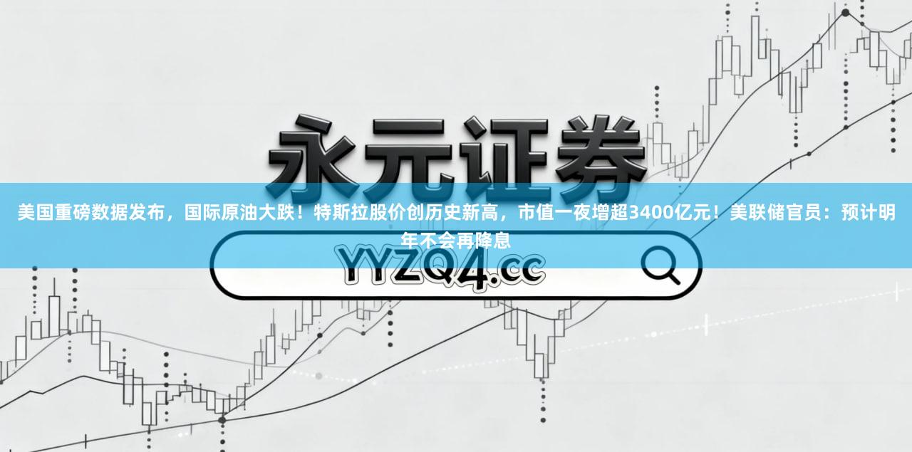 美国重磅数据发布,国际原油大跌!特斯拉股价创历史新高,市值一夜增超3400亿元!美联储官员:预计明年不会再降息